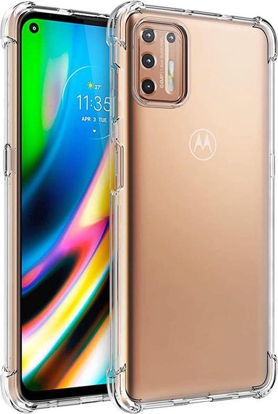Motorola Moto G9 Plus Hoesjes – Siliconen Backcover – Schokbestendig – Transparant + 2x Screenprotector-Ilumina Benelux