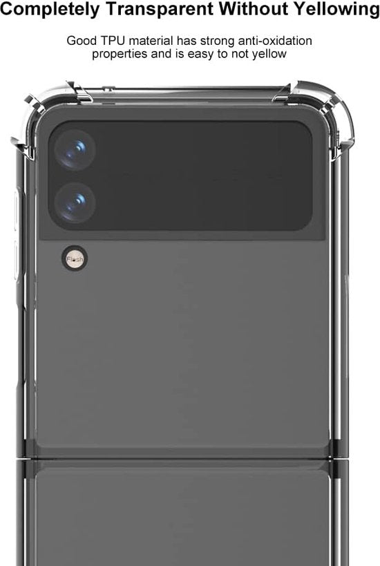 Samsung Galaxy Z Flip 4 Hoesjes – Siliconen Backcover – Schokbestendig – Transparant-Ilumina Benelux