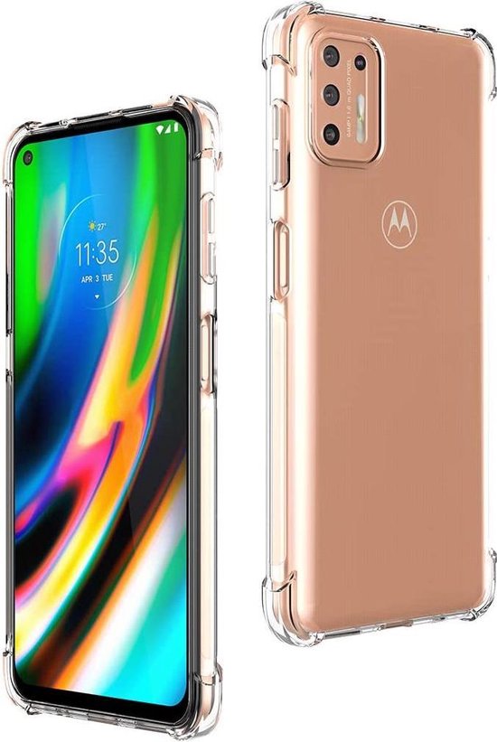 Motorola Moto G9 Plus Hoesjes – Siliconen Backcover – Schokbestendig – Met 2 Screenprotectors – Transparant-Ilumina Benelux