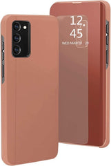 Spiegel Cover - Hoesje - Clear View Case Geschikt voor: Samsung Galaxy A41 - Roségoud