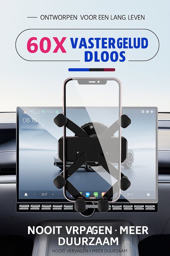 Telefoonhouder auto – Vacuüm zuignap – Voor dashboard & scherm – 360° draaibaar – Zwart-Ilumina Benelux