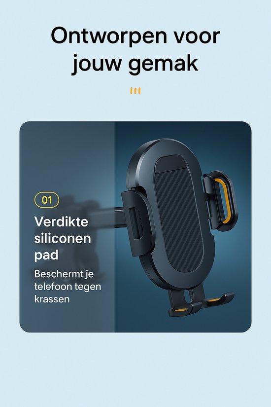 Telefoonhouder auto – Extra sterke zuignap – Dashboard & raam – Ook voor bureau – 360° draaibaar – Zwart-Ilumina Benelux