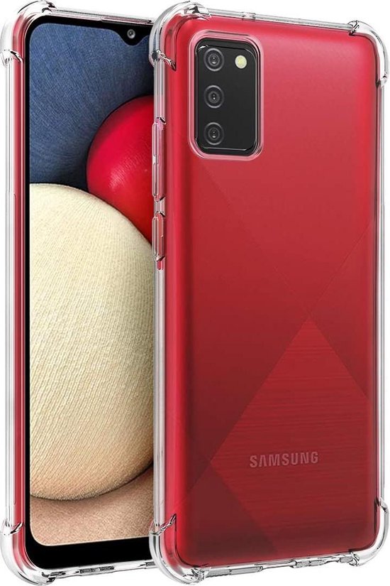 Shockproof Flexibele achterkant Silicone hoesje Transparant Geschikt voor: Samsung Galaxy A02S
