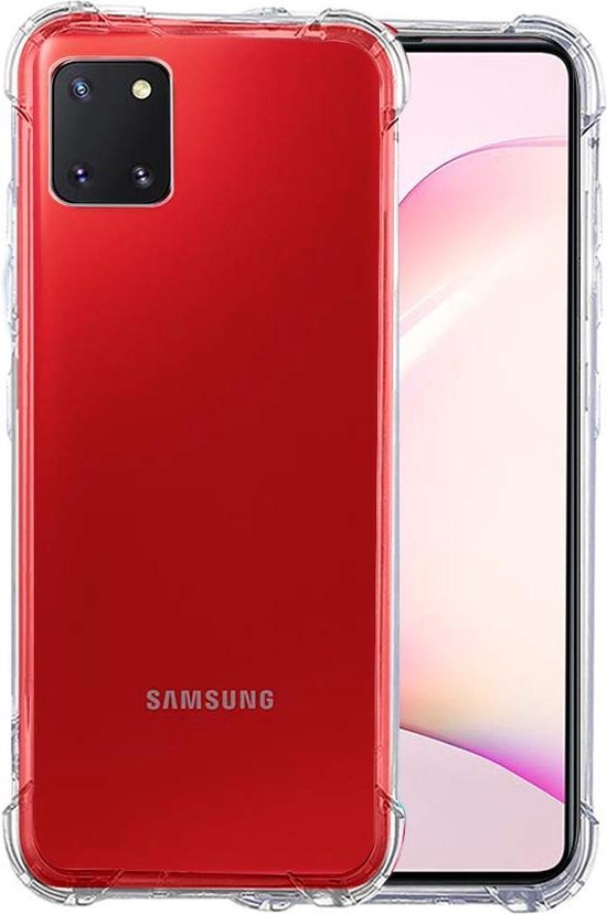 Shockproof Flexibele achterkant Silicone hoesje Transparant Geschikt voor: Samsung Galaxy Note 10 Plus