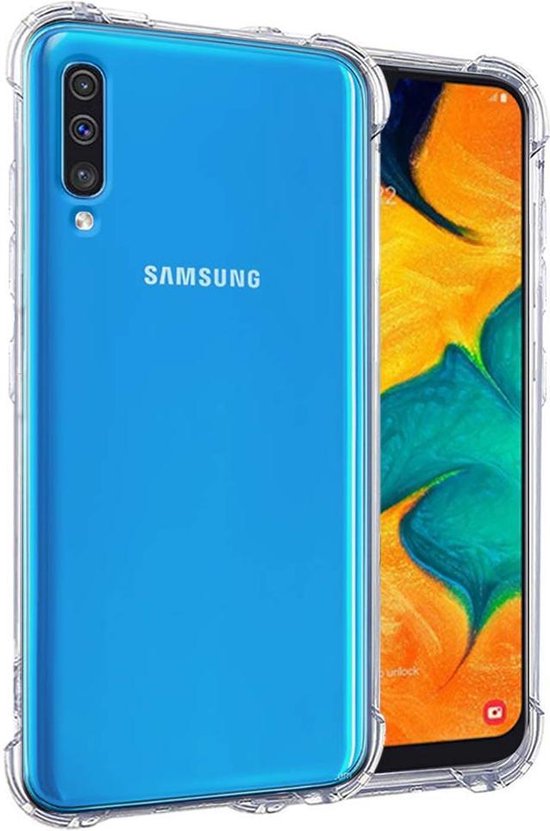 Shockproof Flexibele achterkant Silicone hoesje Transparant Geschikt voor: Samsung Galaxy A50