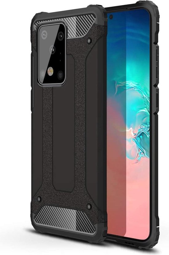 Samsung Galaxy Note 20 Ultra Hoesjes – Armor Hybrid Backcover – Schokbestendig – Zwart