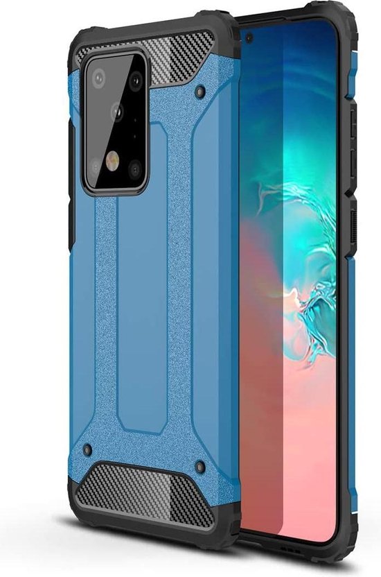 Samsung Galaxy Note 20 Ultra Hoesjes – Armor Hybrid Backcover – Schokbestendig – Blauw-Ilumina Benelux