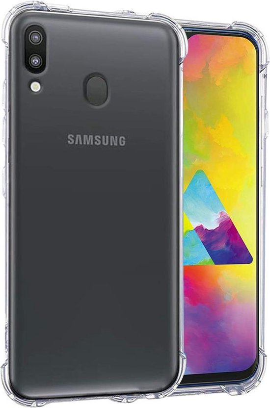 Shockproof Flexibele achterkant Silicone hoesje Transparant Geschikt voor: Samsung Galaxy M20