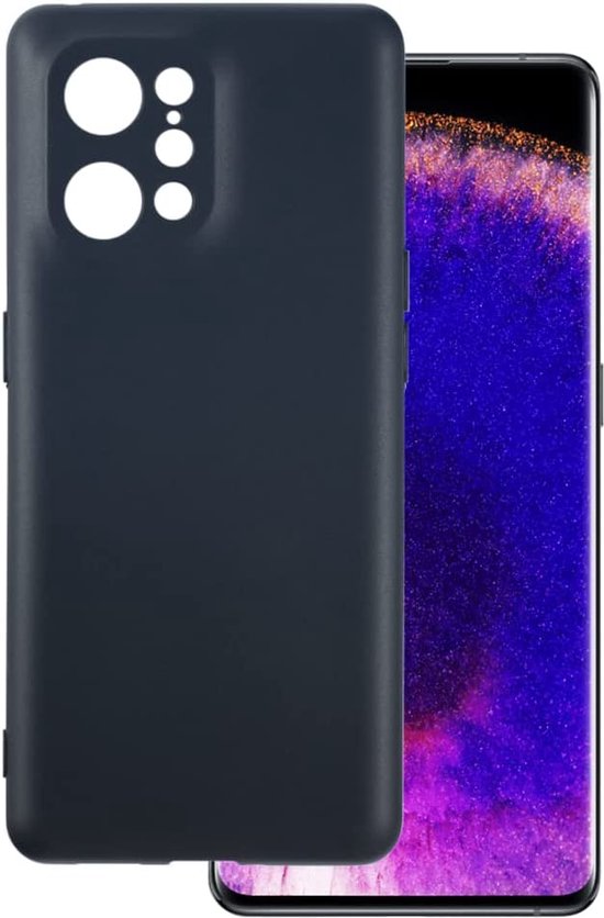 Oppo Find X5 Hoesjes – Soft TPU Siliconen Backcover – 3x Gehard Glas Screenprotector – Schokbestendig – Zwart-Ilumina Benelux