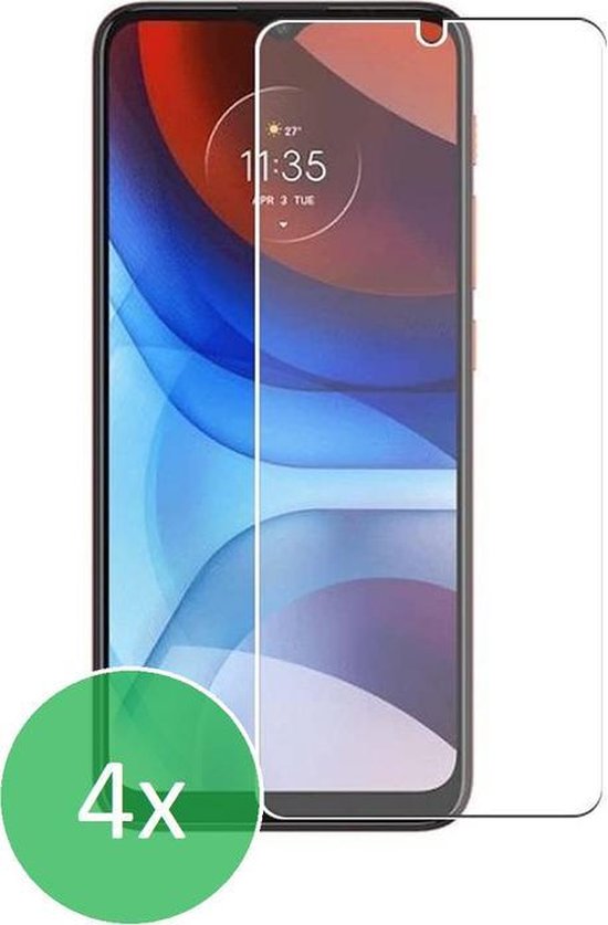 Screenprotector - Geschikt voor Motorola Moto E7i Power - 9H Glas (4-Pack)