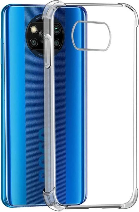 Xiaomi Poco X3 Hoesjes – Siliconen Backcover – Schokbestendig Anti-Shock – Transparant – 2x Screenprotector-Ilumina Benelux