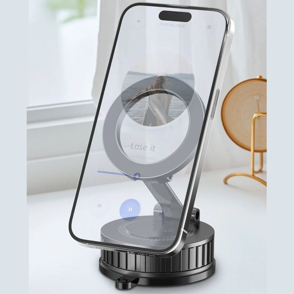 MagSafe Telefoonhouder Auto met Zuignap - Magnetische Dashboard & Voorruit Houder - 360° Draaibaar en Opvouwbaar - Geschikt voor iPhone & Samsung-Ilumina Benelux