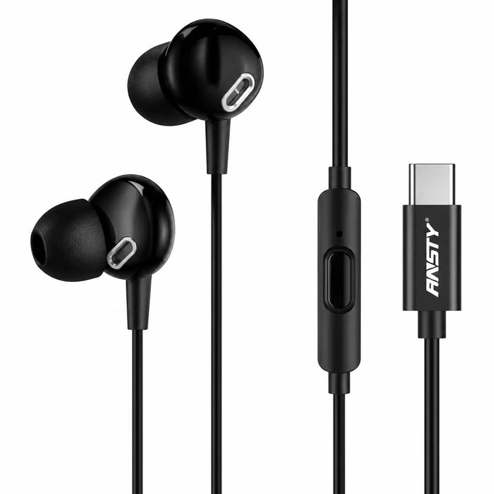 ANSTY E-050 USB-C Oordopjes met Microfoon – Type-C Stereo Earphones – Bass Sound-Ilumina Benelux