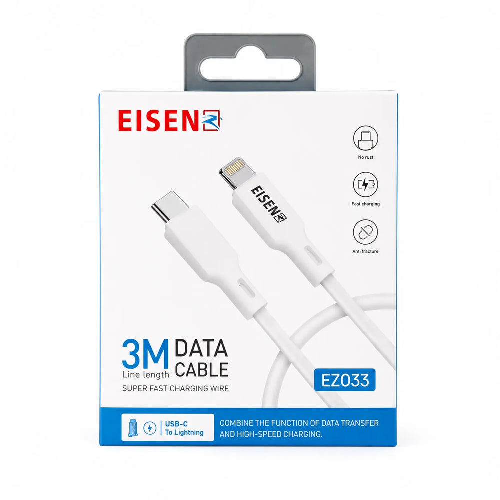 USB-C naar Lightning Kabel 3 Meter - Fast Charging Data Kabel-Ilumina Benelux