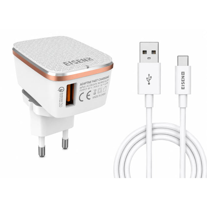 18W Fast Charger USB Adapter met USB-C Kabel-Ilumina Benelux