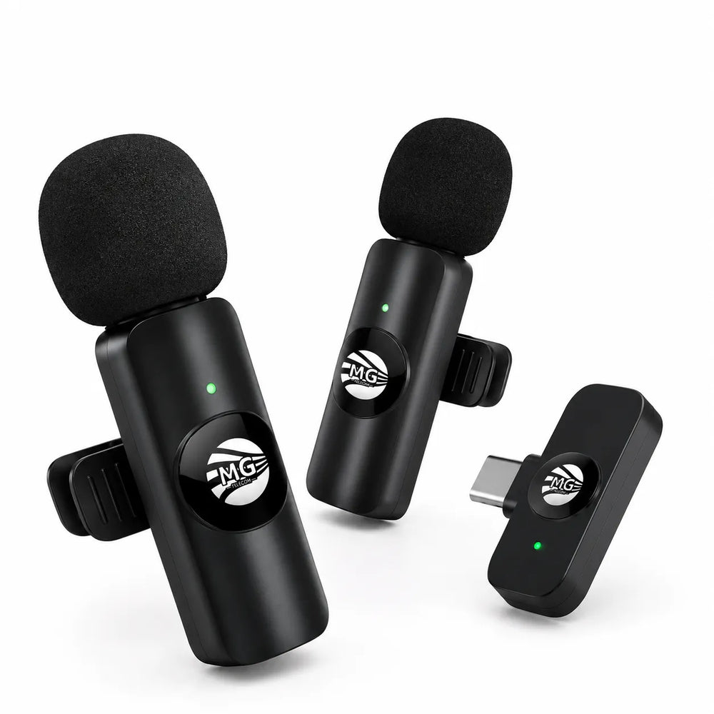 Draadloze Lavalier Microfoon Set – 2 Zenders + 1 Ontvanger – USB-C – 20 Meter Bereik-Ilumina Benelux
