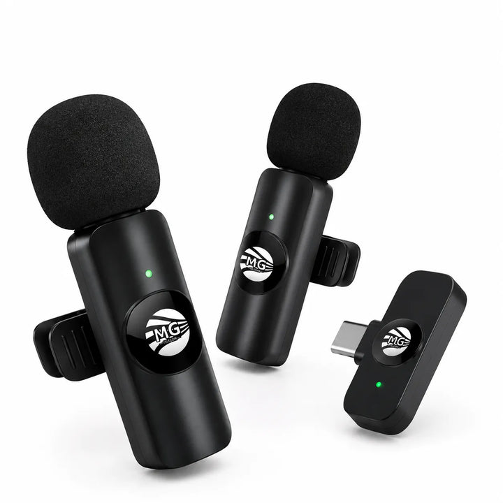 Draadloze Lavalier Microfoon Set – 2 Zenders + 1 Ontvanger – USB-C – 20 Meter Bereik-Ilumina Benelux