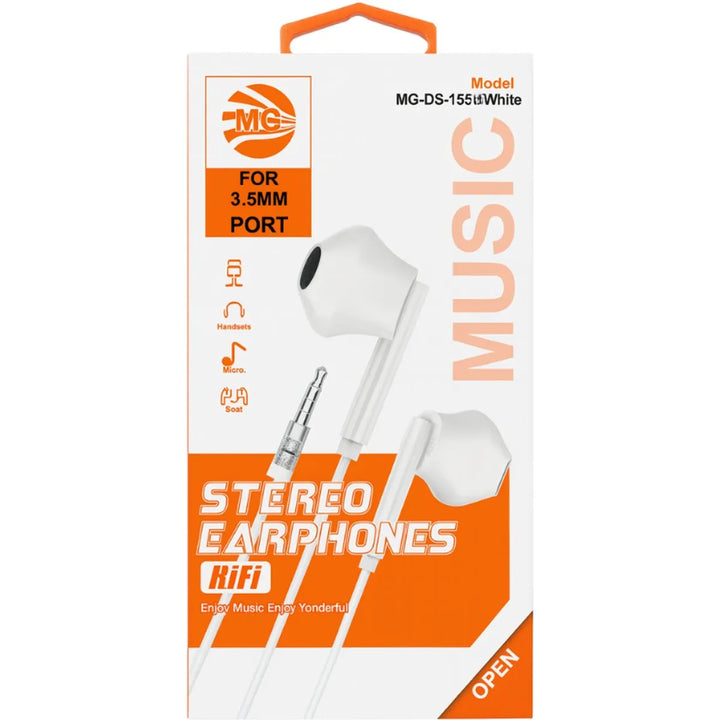 Stereo Oordopjes – 3.5mm Jack – In-Ear Headset met Microfoon – Wit-Ilumina Benelux