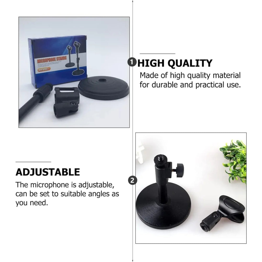 Microfoon Standaard Bureau – Verstelbare Desktop Microfoonhouder – Universele Tafelmicrofoon Standaard – Zwart