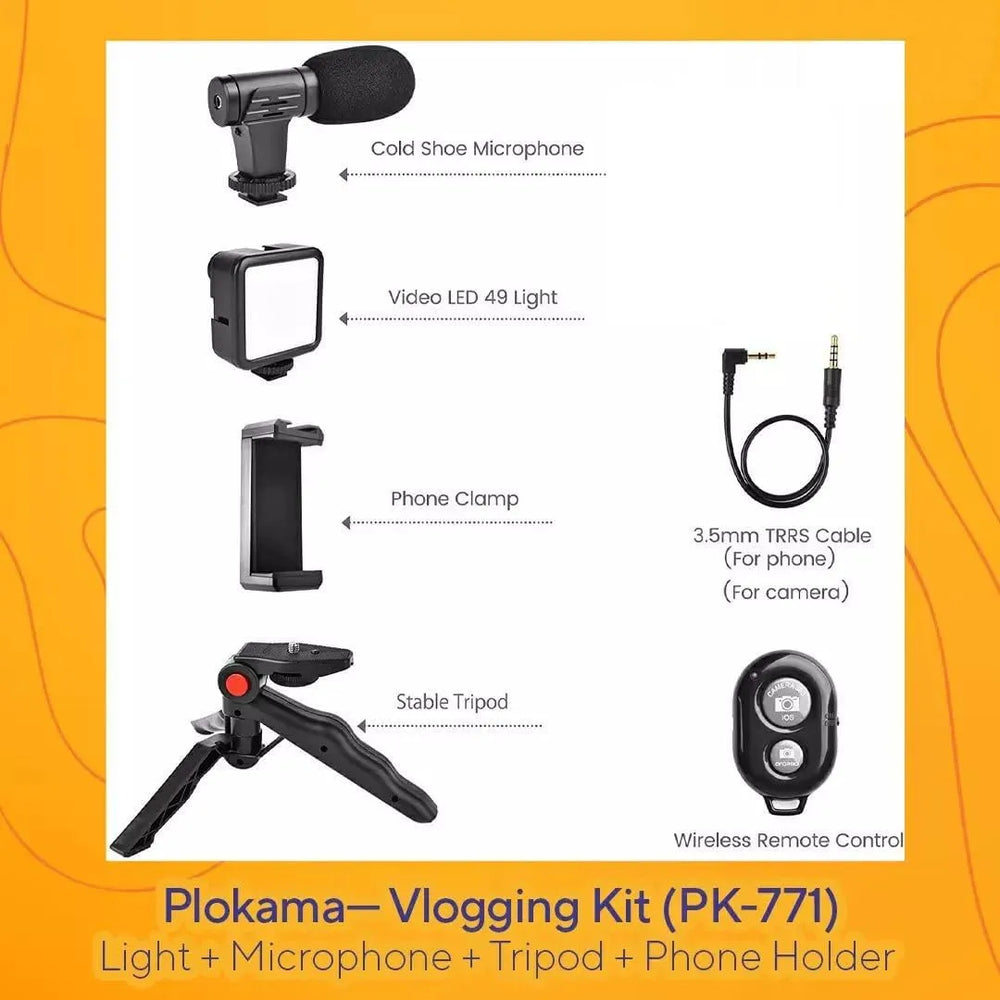 Vlog Kit voor Smartphone – Video Rig met Microfoon en LED Verlichting – Camera Stabilizer Handgreep – Filmmaking Set voor YouTube, TikTok & Livestreaming