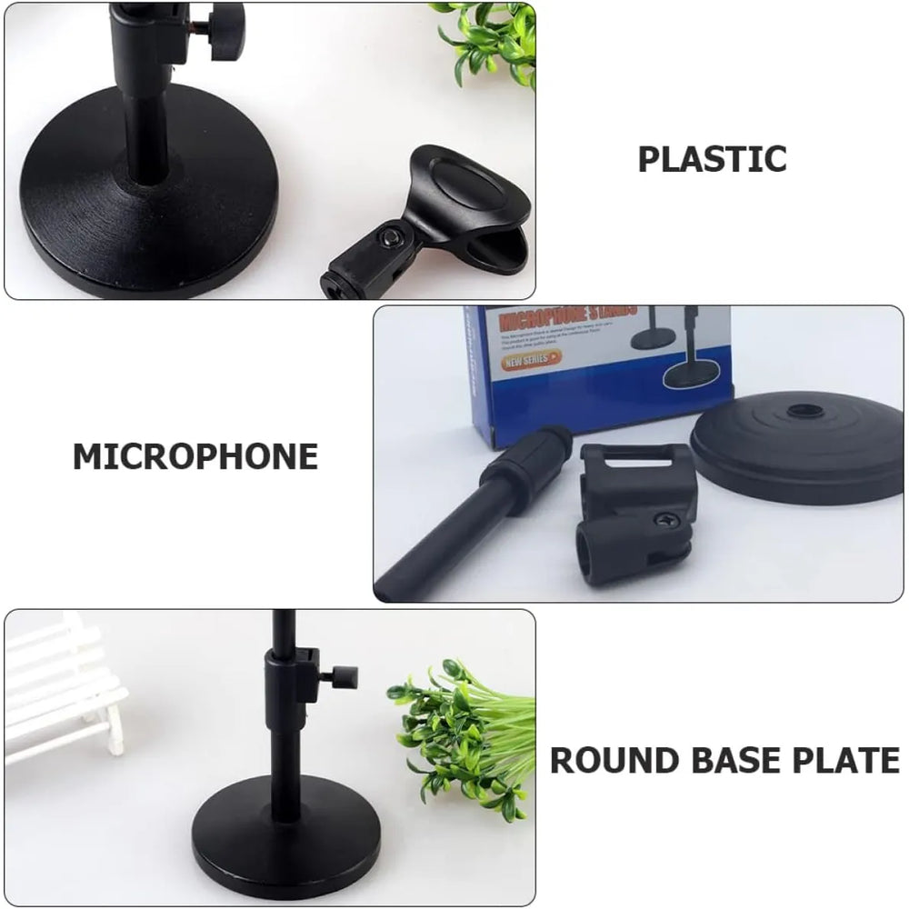 Microfoon Standaard Bureau – Verstelbare Desktop Microfoonhouder – Universele Tafelmicrofoon Standaard – Zwart
