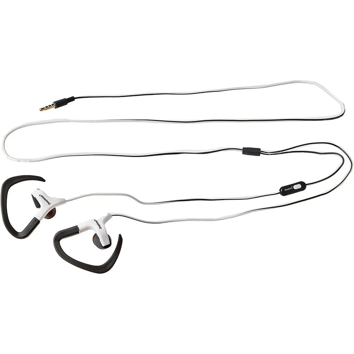 Sport Oordopjes met Oorhaak – Bedrade In-Ear Headset – Deep Bass – Grijs/Wit-Ilumina Benelux