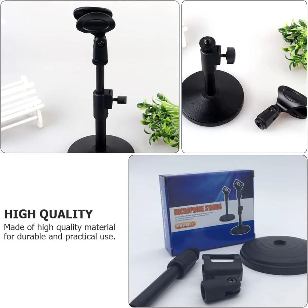 Microfoon Standaard Bureau – Verstelbare Desktop Microfoonhouder – Universele Tafelmicrofoon Standaard – Zwart