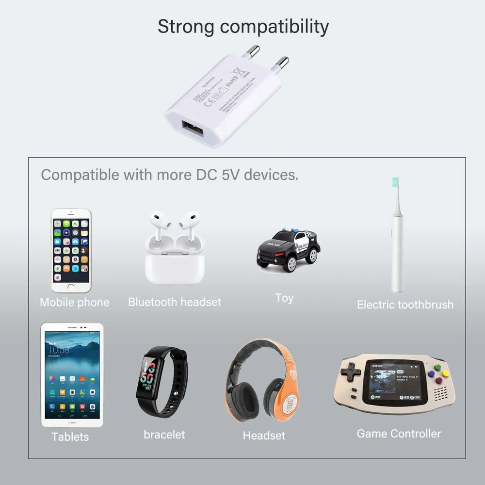 USB Oplader Adapter – 5W – Universele USB Lader – USB Stekker – Wit-Ilumina Benelux