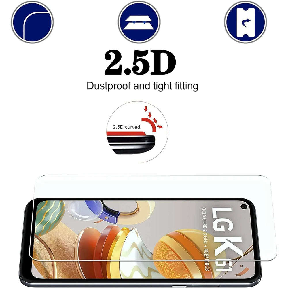 LG K61 Screenprotector Glas Gehard 9H – Anti-kras – 5-Pack-Ilumina Benelux