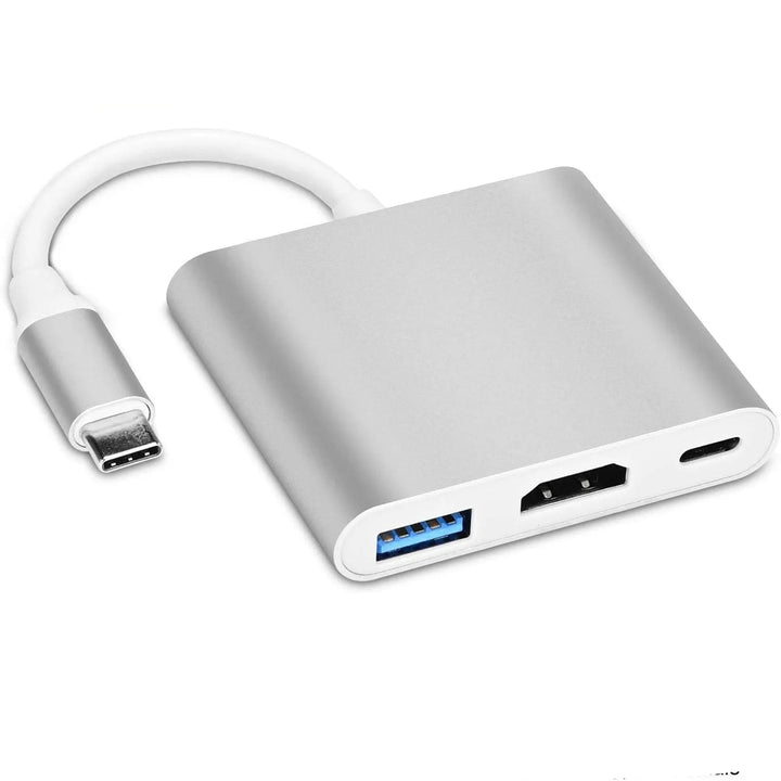 USB-C Hub 3-in-1 Adapter – USB-C naar HDMI 4K, USB 3.0 en 100W Power Delivery – Geschikt voor MacBook, Windows Laptop, Chromebook, Tablet en Smartphone-Ilumina Benelux