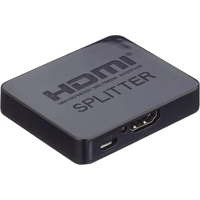 HDMI Splitter 1 naar 2 - 4K Ultra HD - HDMI Versterker - 1 In 2 Uit - 1080p 60Hz - 3D - Inclusief USB Voeding - Zwart-Ilumina Benelux