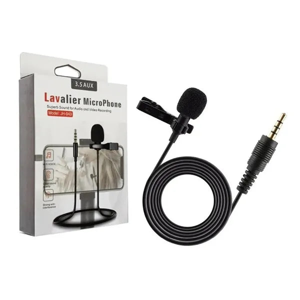 Premium Lavalier Microfoon 3.5mm Jack – Clip-On Microfoon voor Smartphone, Camera, YouTube, TikTok, Vloggen, Podcasts & Interviews