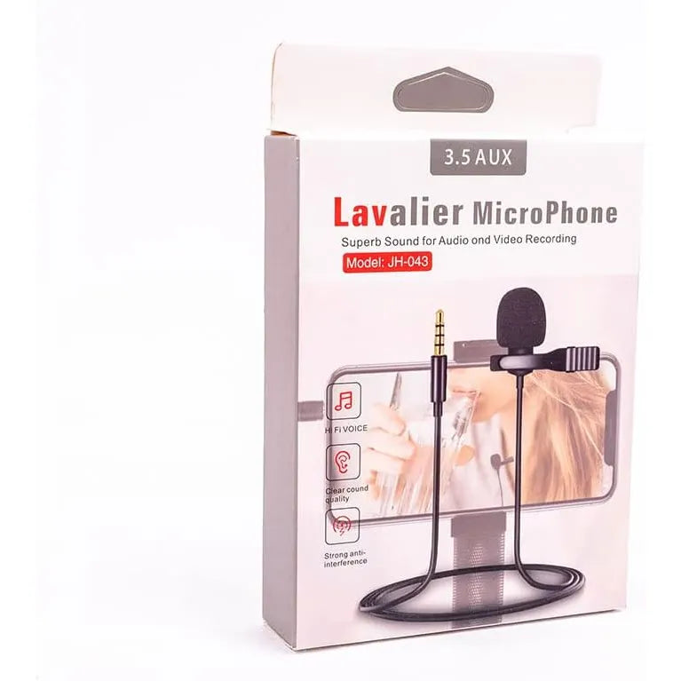 Premium Lavalier Microfoon 3.5mm Jack – Clip-On Microfoon voor Smartphone, Camera, YouTube, TikTok, Vloggen, Podcasts & Interviews