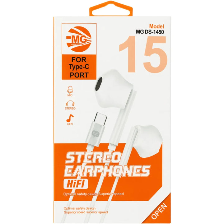USB-C Oordopjes – Stereo In-Ear Headset met Microfoon – Wit-Ilumina Benelux