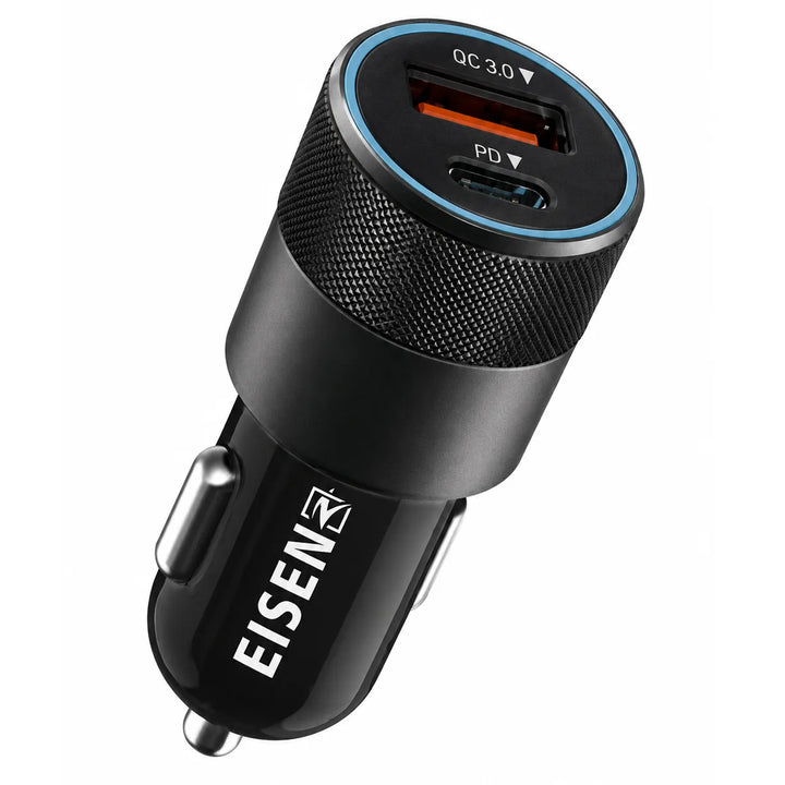 38W PD + QC Fast Car Charger USB-C & USB-A Autolader-Ilumina Benelux