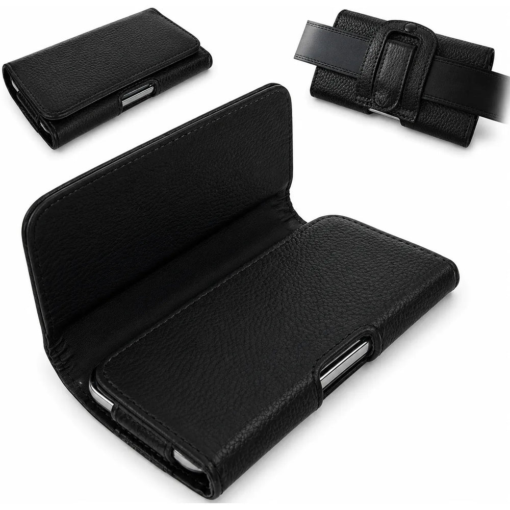 Heuptas voor Smartphone – PU Lederen Telefoontas met Riemlus – XXL 6,5 t/m 7,0 inch – Riemtas – Zwart-Ilumina Benelux