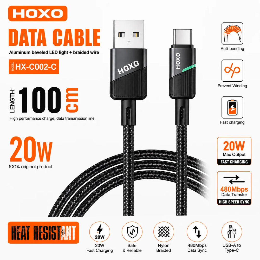 USB-A naar USB-C Fast Charging Data Kabel 20W 1 Meter-Ilumina Benelux