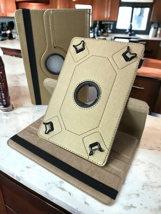 7 inch Tablet Hoesjes – 360° draaibaar Multi-Stand – Universeel – Goud-Tablethoesjes-Ilumina Benelux