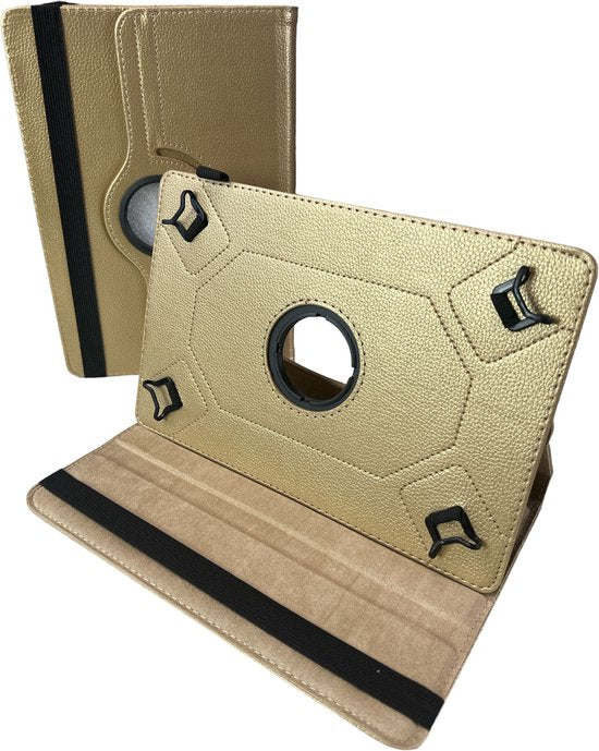 7 inch Tablet Hoesjes – 360° draaibaar Multi-Stand – Universeel – Goud-Tablethoesjes-Ilumina Benelux