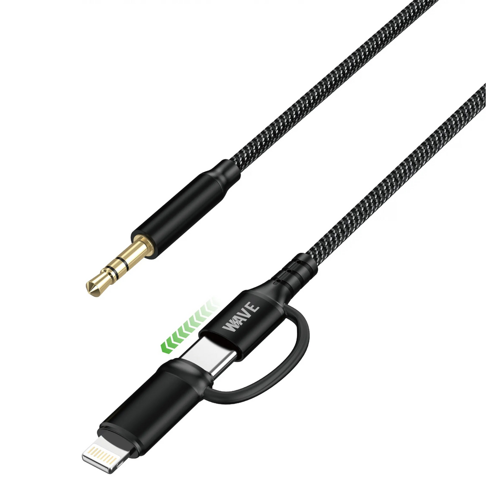 2-in-1 Lightning & USB-C naar 3.5mm AUX Kabel – Audio Adapter – Stereo Geluid – Voor iPhone, iPad, Android & USB-C Apparaten – Zwart