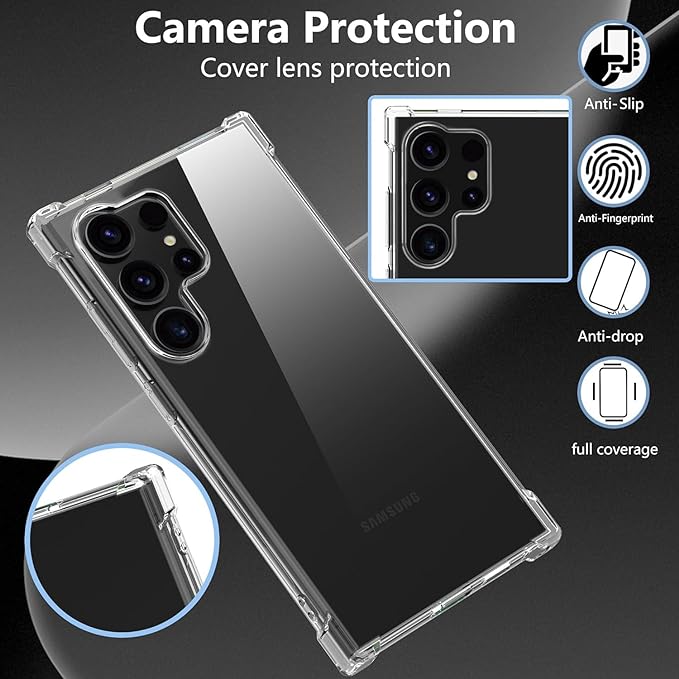 Samsung Galaxy S25 Ultra Hoesjes – Siliconen Backcover – Schokbestendig – Anti Shock – Zwart-Ilumina Benelux