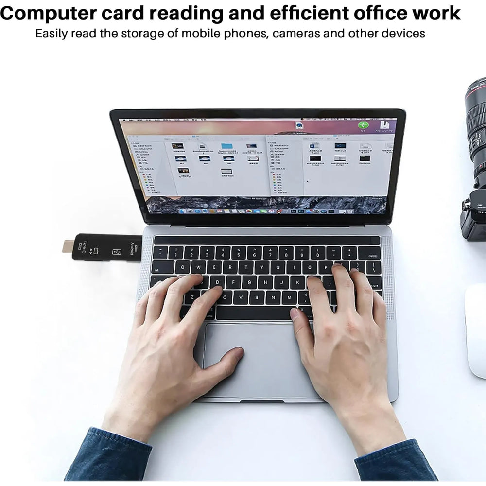 5-in-1 OTG Kaartlezer – USB-C, Micro USB & USB-A – SD & MicroSD Kaartlezer – OTG Adapter voor Android, PC & Laptop