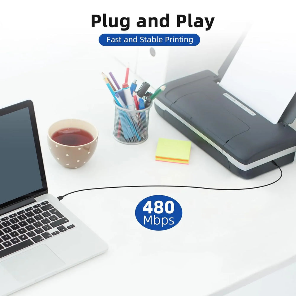 USB-C naar USB-B Printerkabel / MIDI Kabel – 1.8 Meter – Geschikt voor Printer, Piano, DAC & DJ Controller-Ilumina Benelux