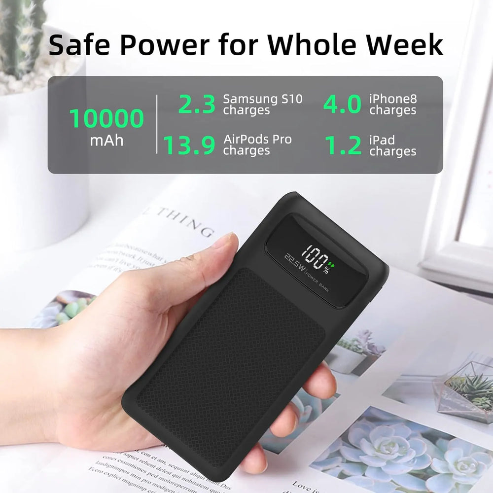 Powerbank 10.000 mAh – 22,5W Snellader – PD 3.0 & QC 4.0 – USB-C Powerbank – Draagbare Externe Batterij – Geschikt voor iPhone, Samsung, Xiaomi, Oppo, OnePlus & iPad-Ilumina Benelux