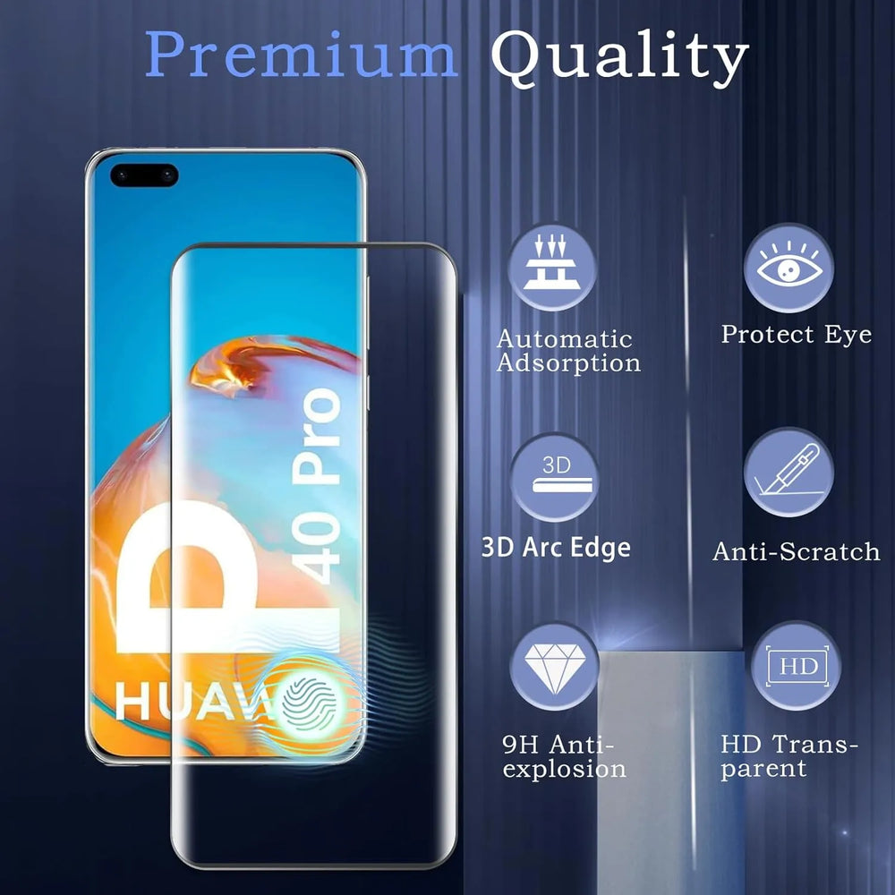Huawei P40 Pro Screenprotector Glas Gehard 9H Full Cover – 4-Pack-Ilumina Benelux