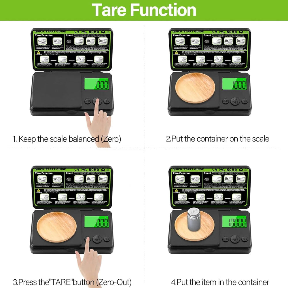 Digitale Precisie Weegschaal 1000g x 0,01g – Pocket Scale – Mini Weegschaal met LCD Display – Sieraden, Koffie, Specerijen en Laboratorium-Ilumina Benelux
