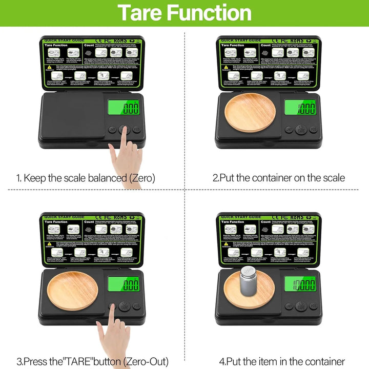 Digitale Precisie Weegschaal 1000g x 0,01g – Pocket Scale – Mini Weegschaal met LCD Display – Sieraden, Koffie, Specerijen en Laboratorium-Ilumina Benelux