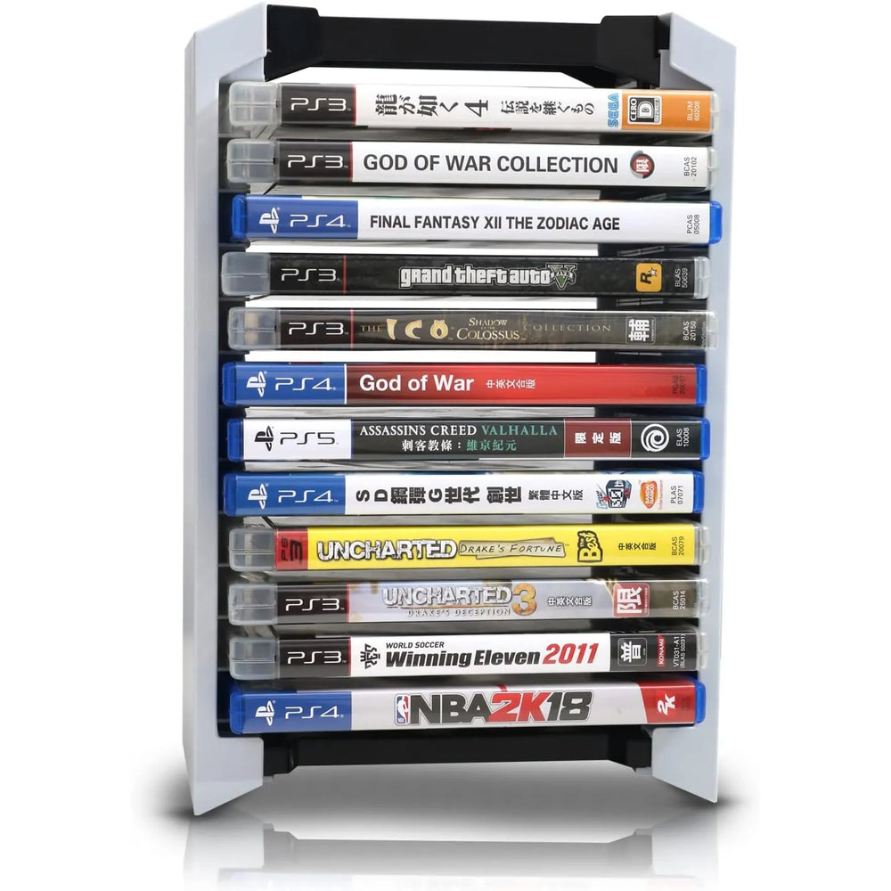 Game opslagtoren - CD rek voor 12 games - Geschikt voor PS5/PS4/Xbox/Blu-ray - Compact & stapelbaar - Zwart-Ilumina Benelux