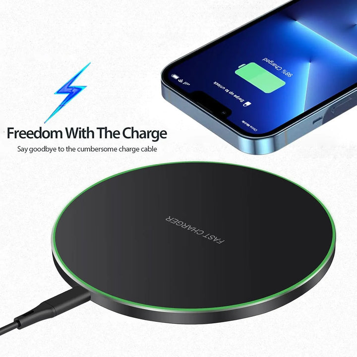 Draadloze Oplader 15W - Qi Fast Charger - Geschikt voor iPhone, Samsung en Android Smartphones - Zwart-Ilumina Benelux