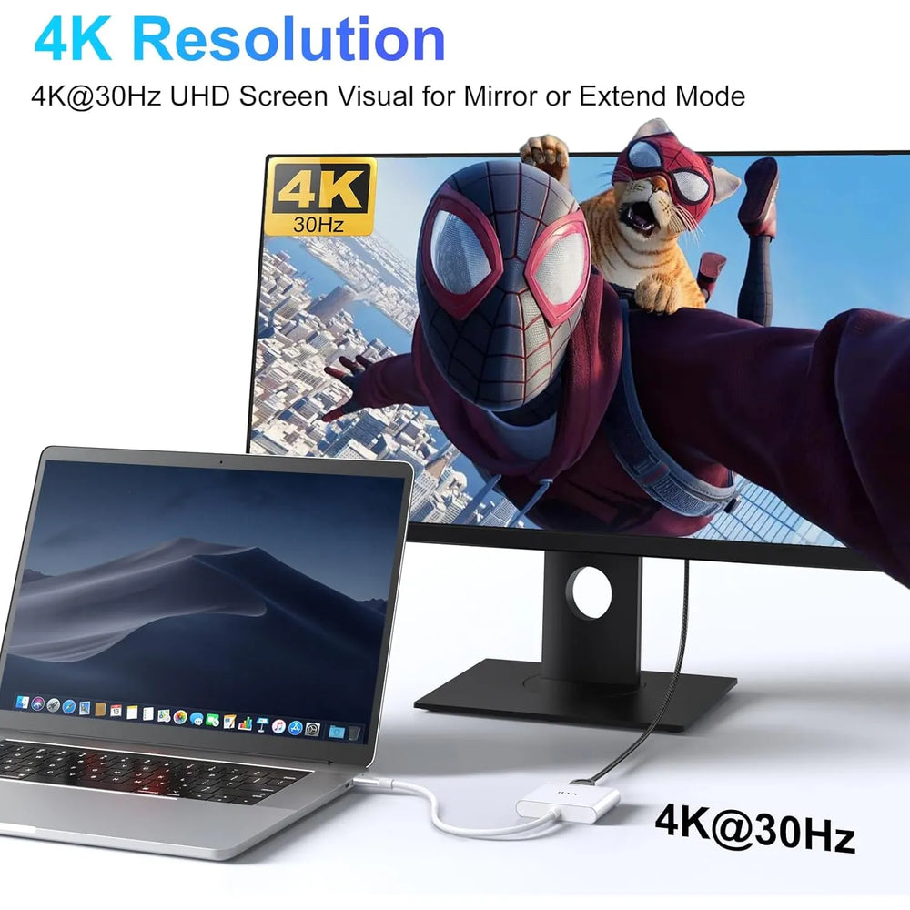 USB-C Hub 3-in-1 Adapter – USB-C naar HDMI 4K, USB 3.0 en 100W Power Delivery – Geschikt voor MacBook, Windows Laptop, Chromebook, Tablet en Smartphone